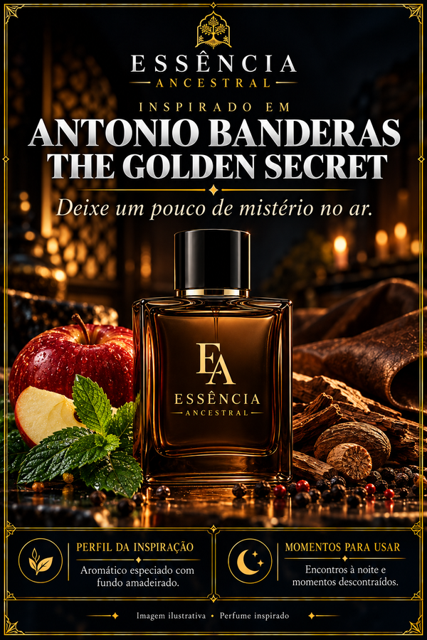 Essência Ancestral — Inspirado em Antonio Banderas The Golden Secret — imagem ilustrativa.