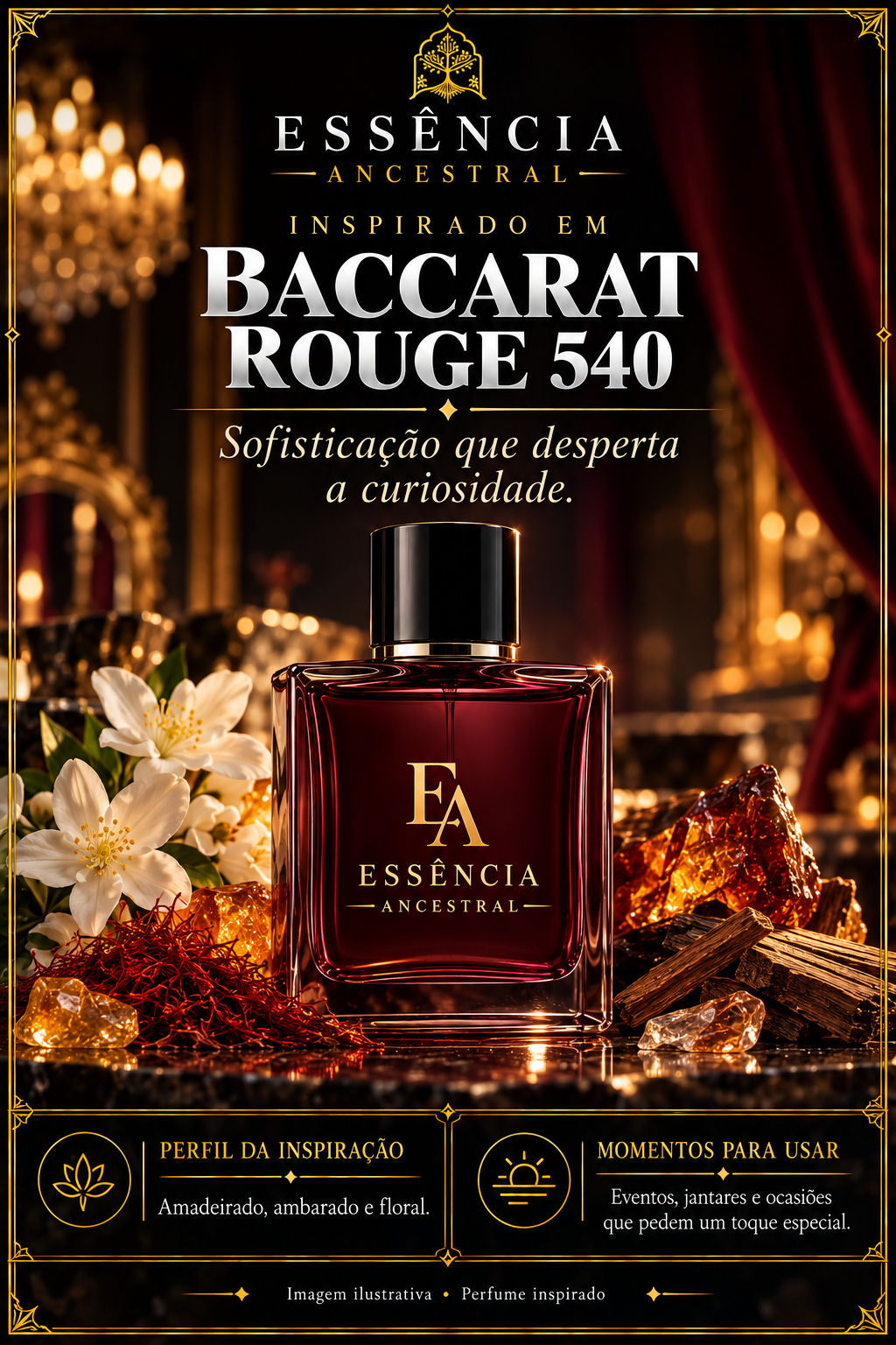 Essência Ancestral — Inspirado em Baccarat Rouge 540 — imagem ilustrativa.