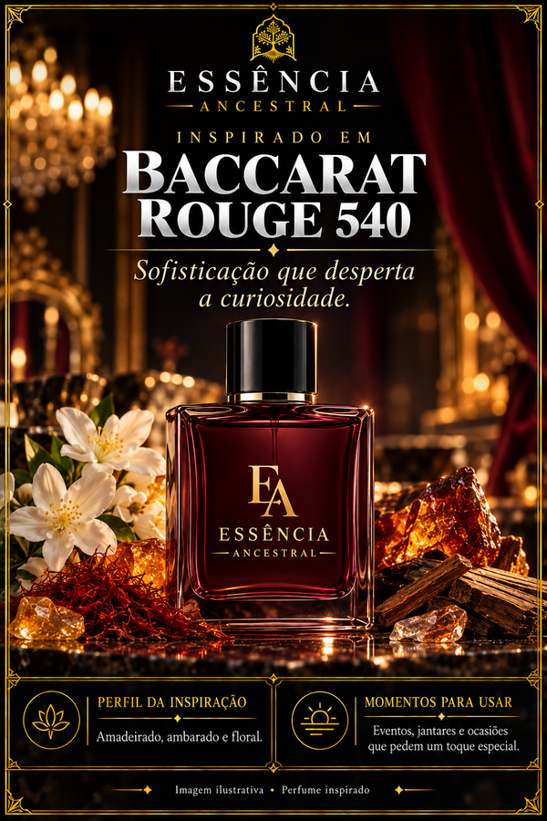Essência Ancestral — Inspirado em Baccarat Rouge 540 — imagem ilustrativa.