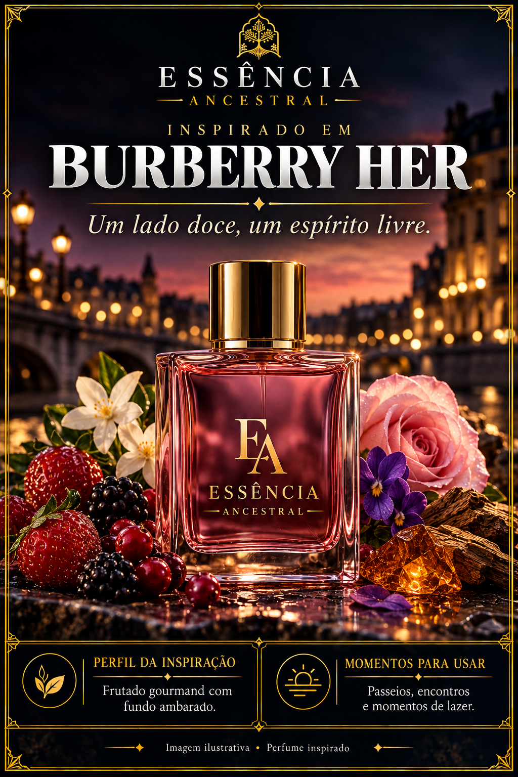 Essência Ancestral — Inspirado em Burberry Her — imagem ilustrativa.