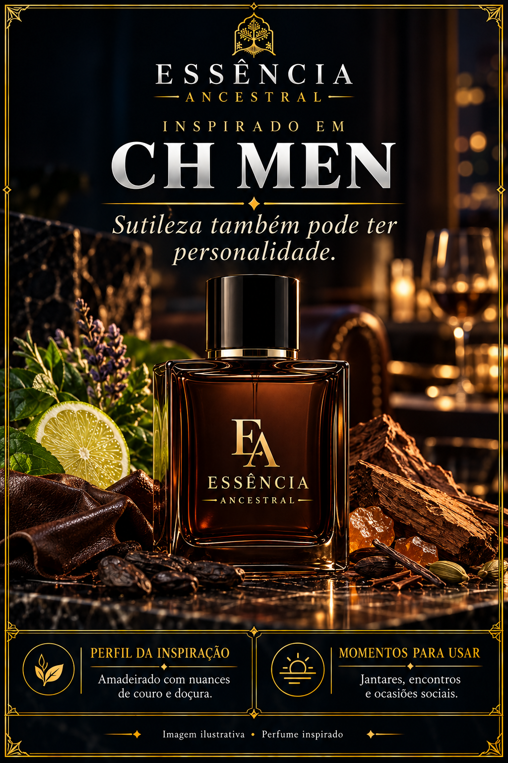 Essência Ancestral — Inspirado em CH Men — imagem ilustrativa.