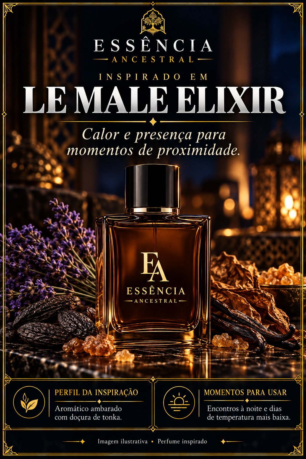 Essência Ancestral — Inspirado em Le Male Elixir — imagem ilustrativa.