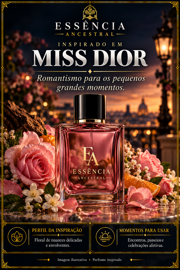 Essência Ancestral — Inspirado em Miss Dior — imagem ilustrativa.