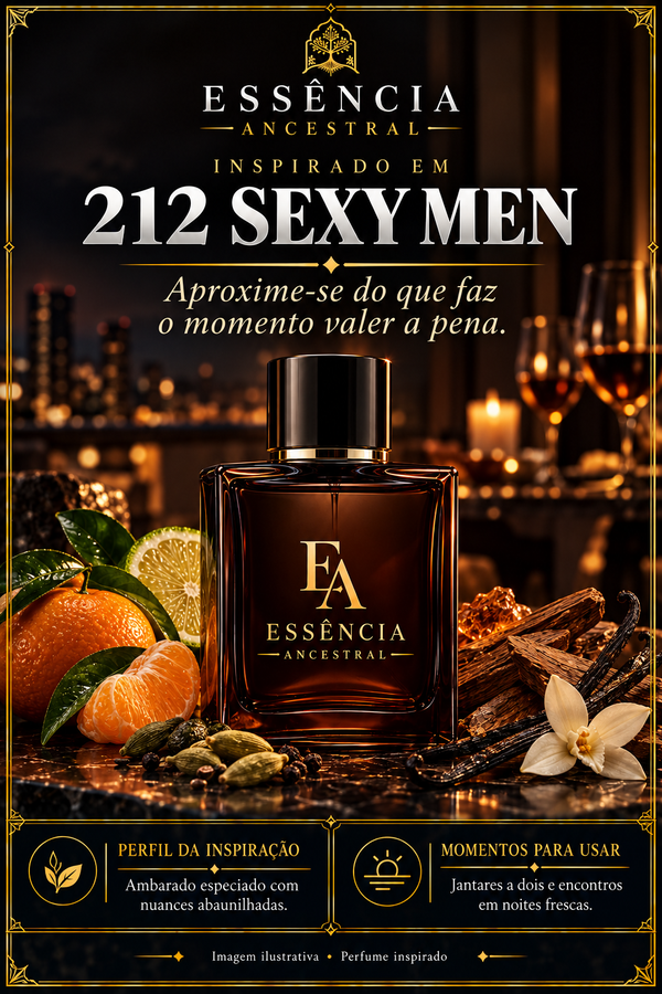 Essência Ancestral — Inspirado em 212 Sexy Men — imagem ilustrativa.
