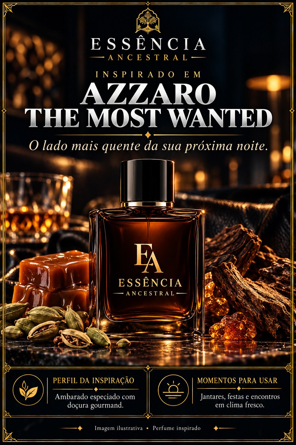 Essência Ancestral — Inspirado em Azzaro The Most Wanted — imagem ilustrativa.