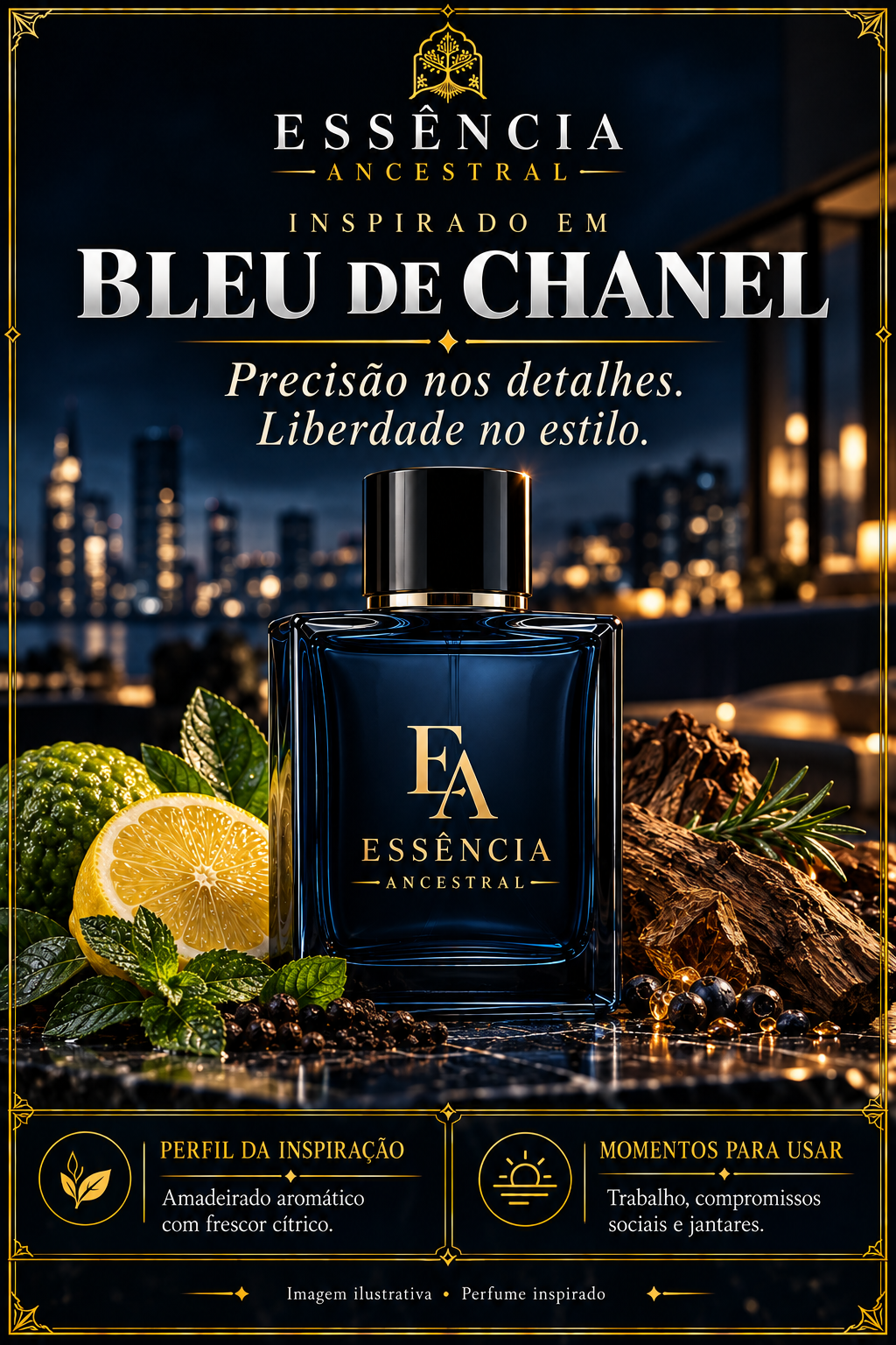 Essência Ancestral — Inspirado em Bleu de Chanel — imagem ilustrativa.