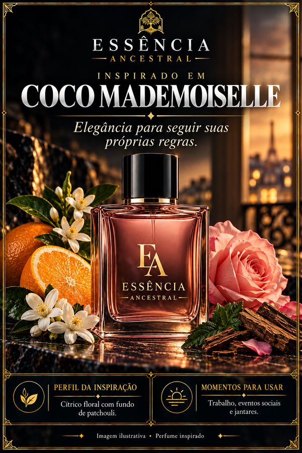 Essência Ancestral — Inspirado em Coco Mademoiselle — imagem ilustrativa.