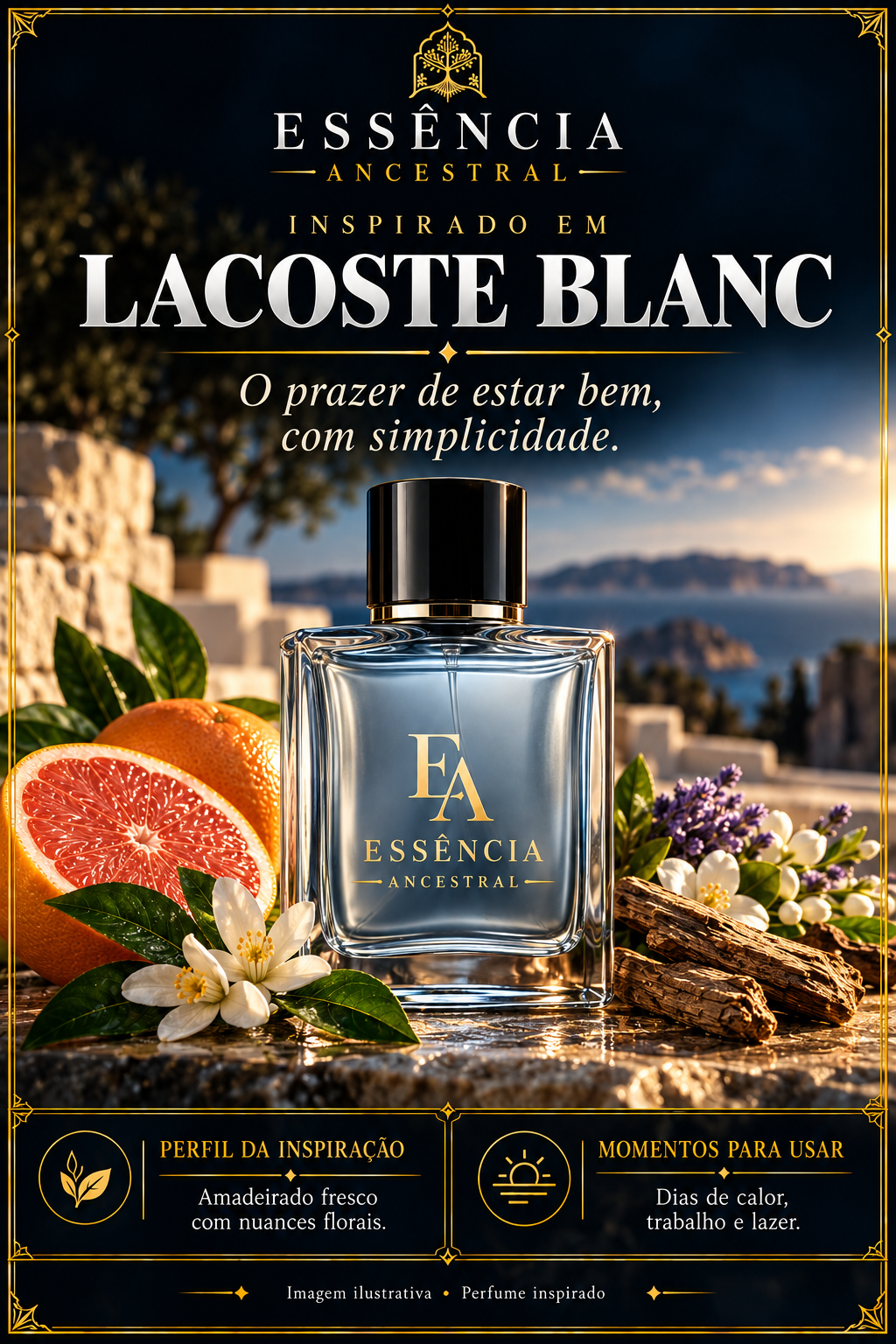 Essência Ancestral — Inspirado em Lacoste Blanc — imagem ilustrativa.