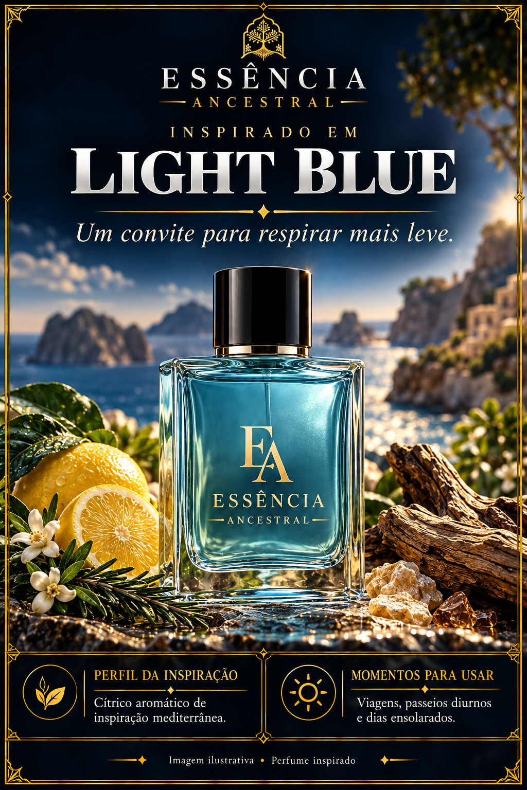 Essência Ancestral — Inspirado em Light Blue — imagem ilustrativa.