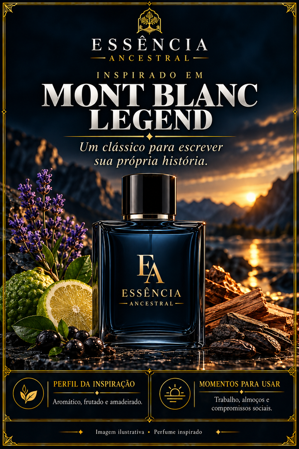 Essência Ancestral — Inspirado em Mont Blanc Legend — imagem ilustrativa.