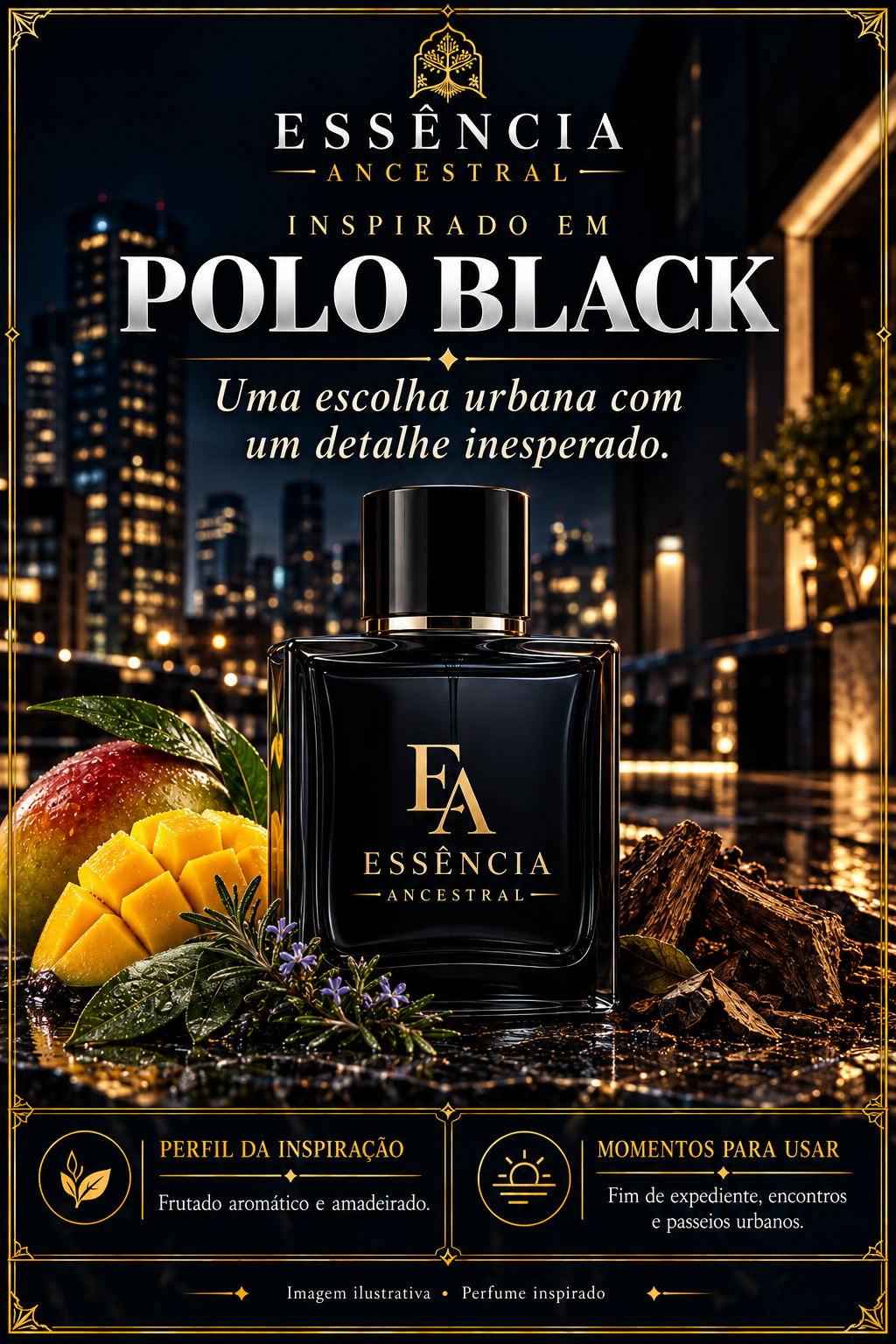 Essência Ancestral — Inspirado em Polo Black — imagem ilustrativa.
