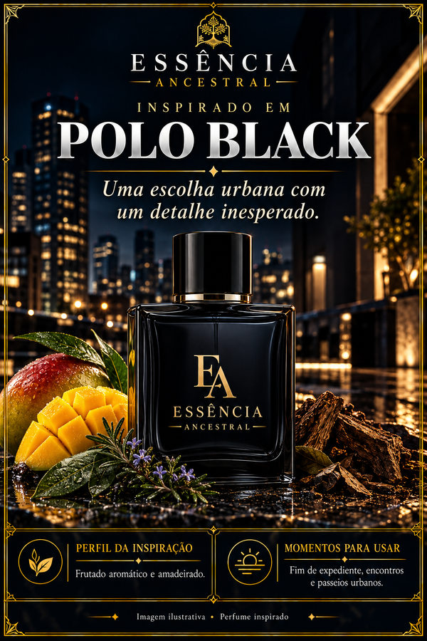 Essência Ancestral — Inspirado em Polo Black — imagem ilustrativa.