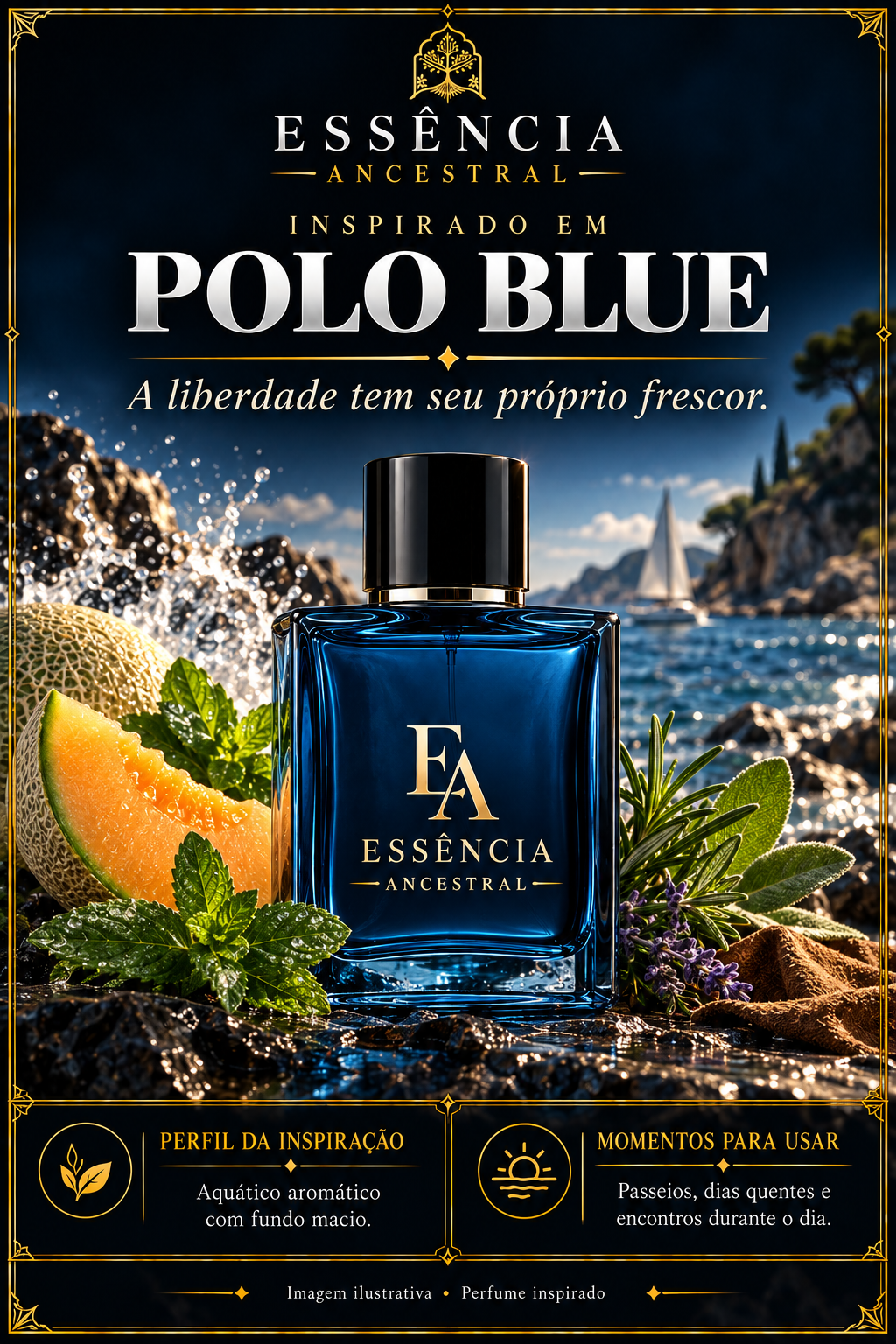 Essência Ancestral — Inspirado em Polo Blue — imagem ilustrativa.
